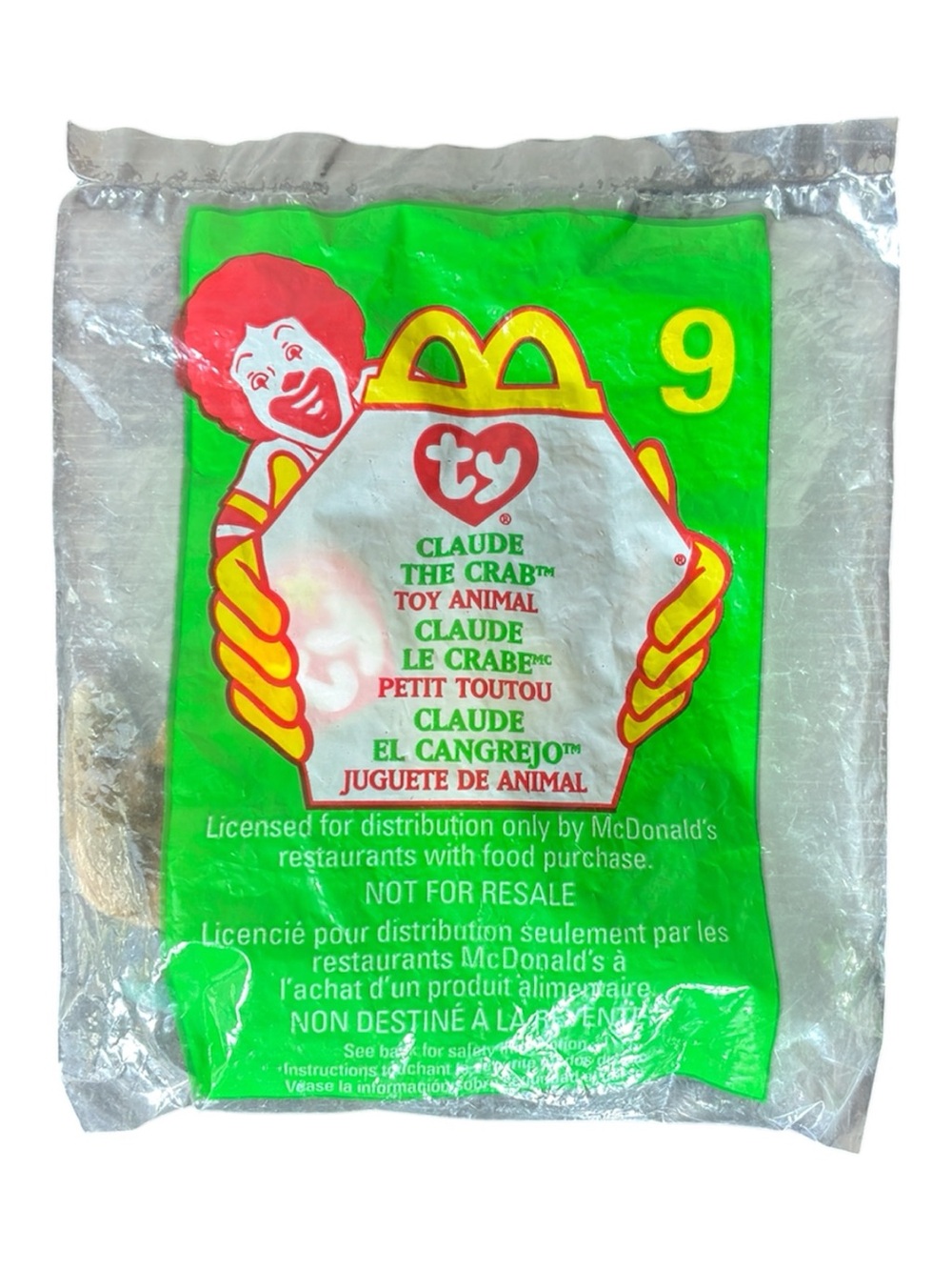 Vintage Ty Teenie Beanie Babies McDonalds Happy meal toy Claude the Crab